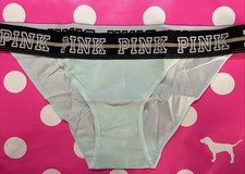 NEW 2018 Victoria's Secret PINK Wide Sparkly Logo Band Bikini Panty L Vintage
