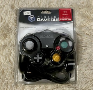 NINTENDO ORIGINAL GAMECUBE CONTROLLER (BLACK) OEM COMPLETE IN ORIGINAL PACKAGING