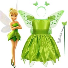 3-10Y Kids Girls Tinkerbell Costume Pixie Cosplay Book Week Pure  Fancy Dress