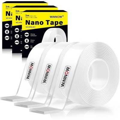 3 Pack Double Sided Tape for Walls - Professional Pack for Workshops, 1.2'' x ...