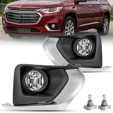 For Chevy Traverse 2018-2021 Fog Lights Bezel+Harness+Switch Left+Right Side