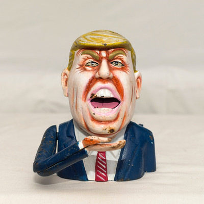 Donald Trump Gusseisen mechanische Münzbank - funktionierende Neuheit Spardose MAGA