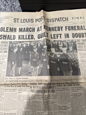 St Louis Post Dispatch Newspaper November 24 1963 JFK Assassination LBJ Funeral