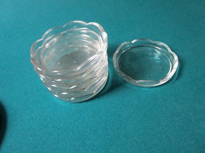  Val Saint Lambert  Belgium Crystal 6  Coasters  Set 3 1/2'' [170e]