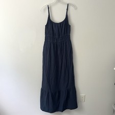 Pact Double Gauze 100 Cotton Cami Maxi Dress Blue Medium