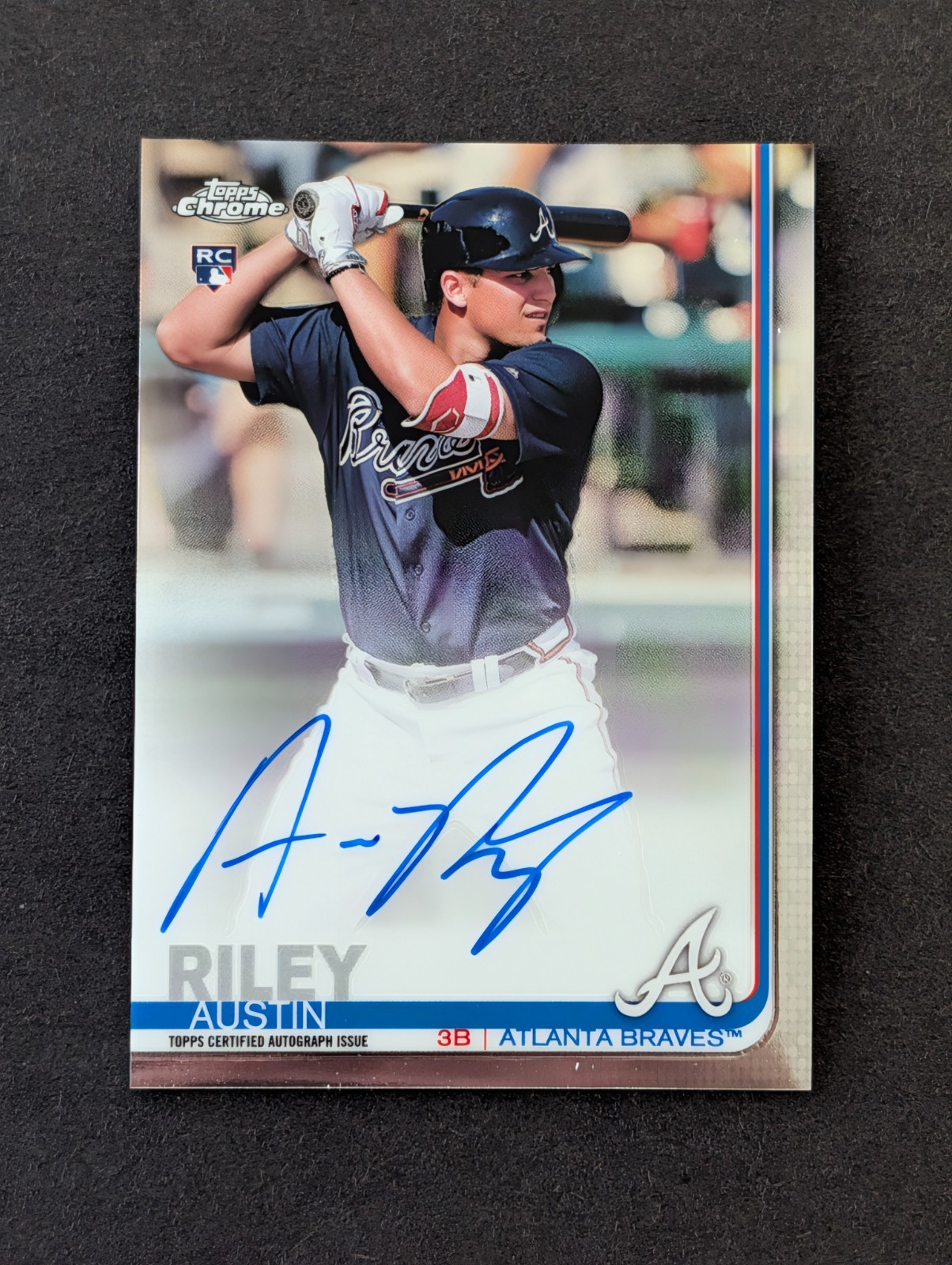 2019 Topps Chrome - Rookie Autographs Austin Riley #RA-AR (AU, RC)