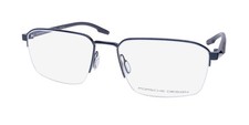NEW PORSCHE DESIGN P8763 EYEWEAR 57-18-145 HALF-RIM BLACK SQUARE MENS D ITALY