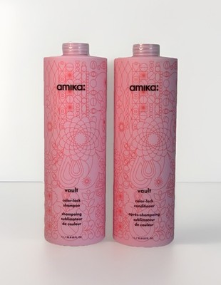 Amika Vault Color-Lock Shampoo & Conditioner Set 33.8 oz 1L Duo Color Safe new 