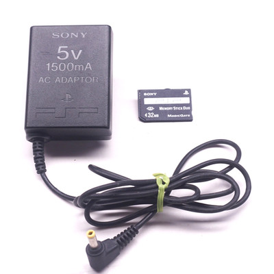 Sony Official OEM PSP Adapter 5v AC Adaptor + Memory Card Stick Pro Duo 32mb Set