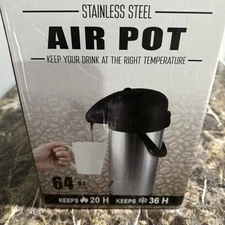 Vondior Airpot Coffee Dispenser with Pump Insulated Carafe 102oz New Open Box