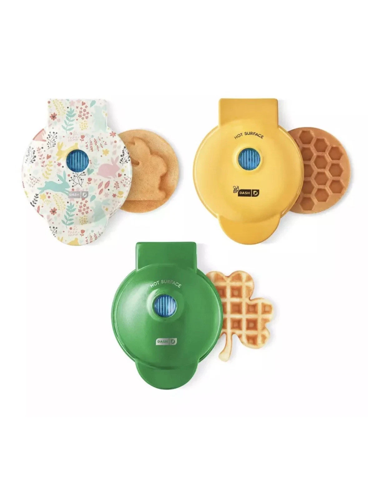 Dash Nonstick Mini 4" Waffle Maker Set of 3 Boxed Separately for Gifting
Opens in a new window or ta