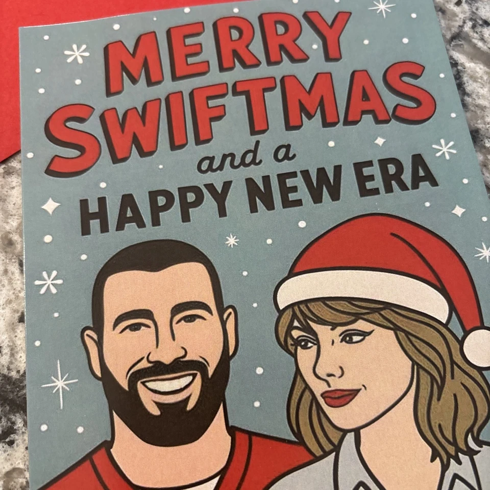 Funny Christmas Merry SwiftMas Taylor Swift 4.6x6.6” Blank Inside Greeting Card - Image 2 of 4