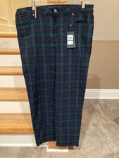 Tommy Hilfiger NWT Size 16 TH Flex Straight Leg Ankle Pants Blackwatch Plaid