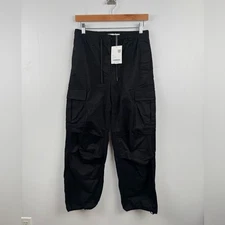 NWT Oak + Fort Women Black Cargo Pant Size XS