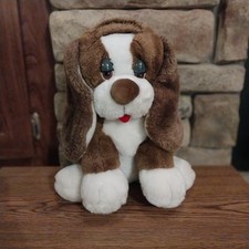 Russ Berrie Basset Hound Stuffed Plush Vtg Sad Hard Eyes Weighted 12 In. Sitter