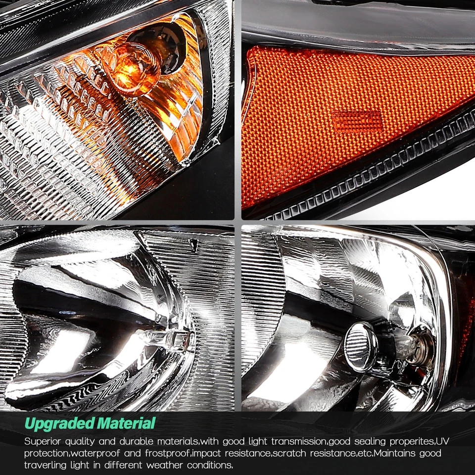 For 2014-2018 Ford Fiesta Front Headlights Assembly Black Housing Left+Right - Image 4 of 4