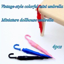 Portable Waterproof Easy-To-Carry 4-Piece Mini Colorful Retro-Style Umbrella Set