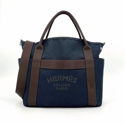 Hermes Sac De Pansage Groom Handbag Canvas