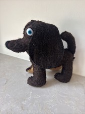 Felt Handmade Puppy Dog Blue Eyes Plush Vintage