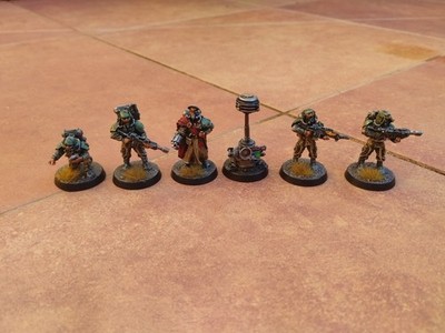 Warhammer 40k Forge World Cadian Hostile Environment Command Squad painted