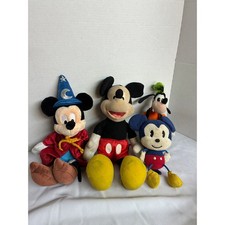 Disney Plush Lot of 4 Fantasia Mickey Goofy Disney Parks Stuffed Animals