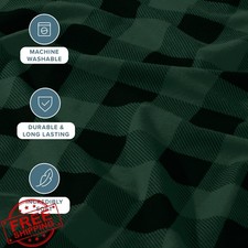 Bare Home Twin Flannel Sheet Set Buffalo Plaid Green Black 100 Cotton