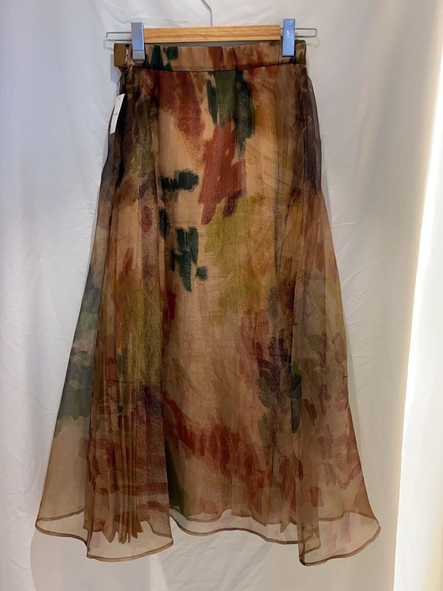 AMERI Long Skirt M Polyester Beige All Over Patte… - image 2