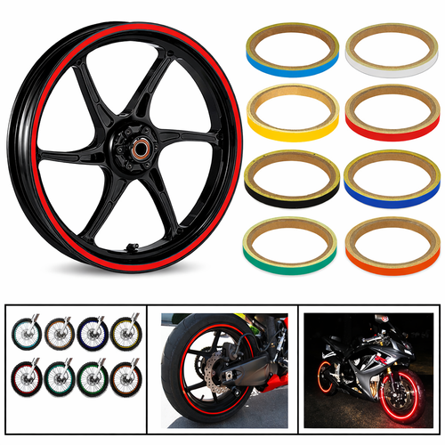 Stripe adesivi per cerchi moto 3M™ rifrangenti o fluorescenti 7mm X 6 Metri - Afbeelding 2 van 14