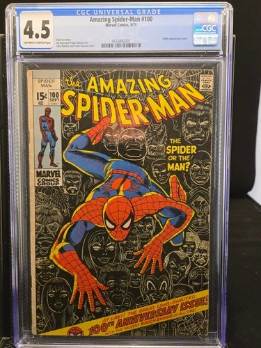 AMAZING SPIDER-MAN #100 CGC 4.5  VG+ ANNIVERSARY ISSUE 1971  Off -White to White