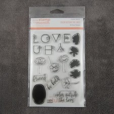 Spellbinders Stamp Set Color Outside The Lines December 2021 Floral Love USA