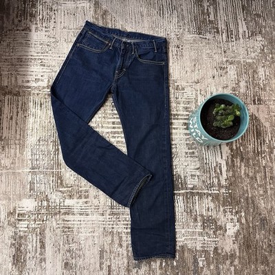 LEVIS 504 DUNKLE WASCHUNG GRÖSSE 32X32 GERADE PASSFORM TOP ZUSTAND KEINE RISSE - RISSE
