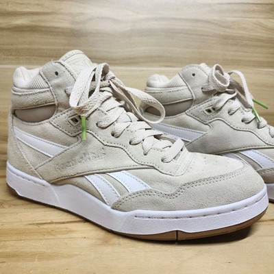 Reebok BB 4000 II Mid Sneakers Womens 7 Suede Leather Retro Beige Cream Green 