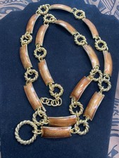 Vintage 1970's Gucci Chain Link Belt Bronze Enamel Goldtone 32  