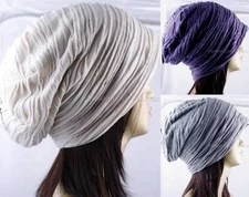 1 Pack Womens Mens Winter Beanie Beret Hat Plicate Baggy Slouchy Oversized Cap