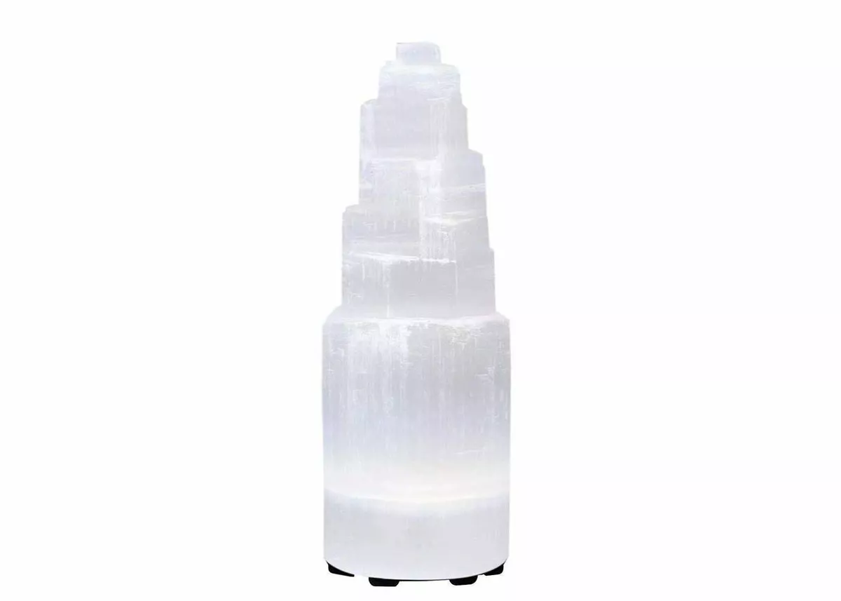 Himalayan Glow Natural Selenite Lamp with Dimmer Switch 5 7 LBS MaxStrata