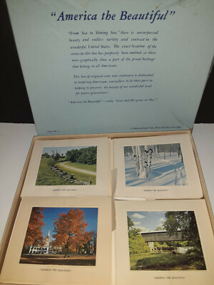 VINTAGE ''AMERICA THE BEAUTIFUL'' STATIONERY NOTE CARDS W ENVELOPES SERIES 2