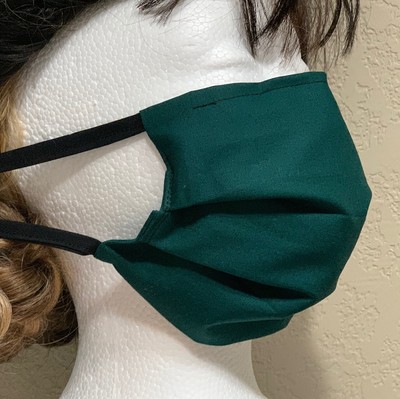 BEST GREEN COTTON FACE MASK with Ties+FILTER POCKET+FILTER ...