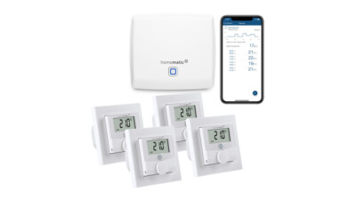 Homematic IP Set Raumklima mit Access Point,  4x Wandthermostat mit Schaltausgan