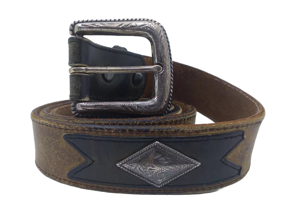 Vintage Nocona South Western Leather Belt embroidered 41 