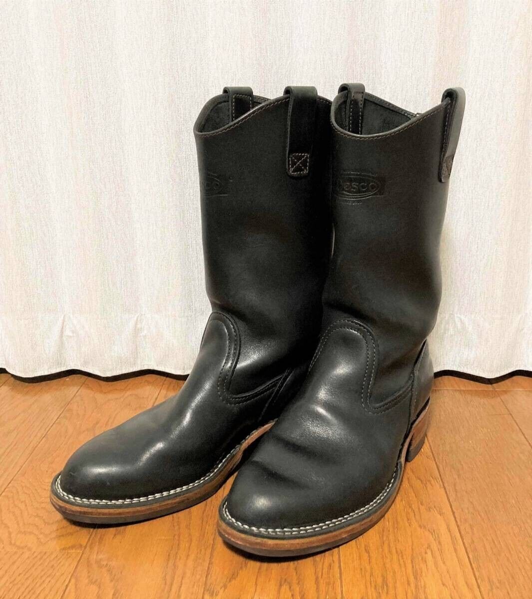 WESCO WESTERN BOSS Morrison Biker Leather Boots 7.5E Black WESCO WESTERN BOSS Morrison Biker Leather Boots 7.5E Black