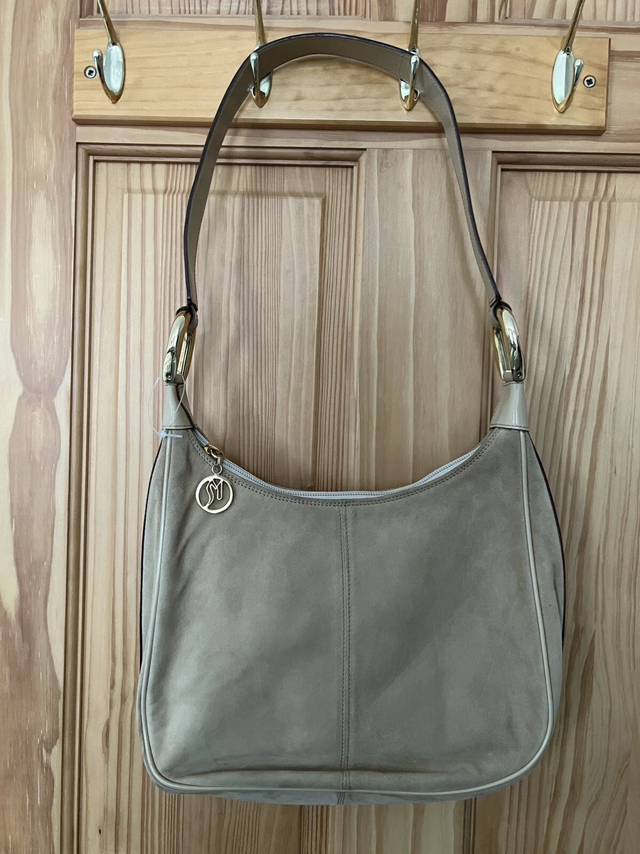 Women DI SANDRO Cream Suede Leather Handbag Shoulder Bag eBay