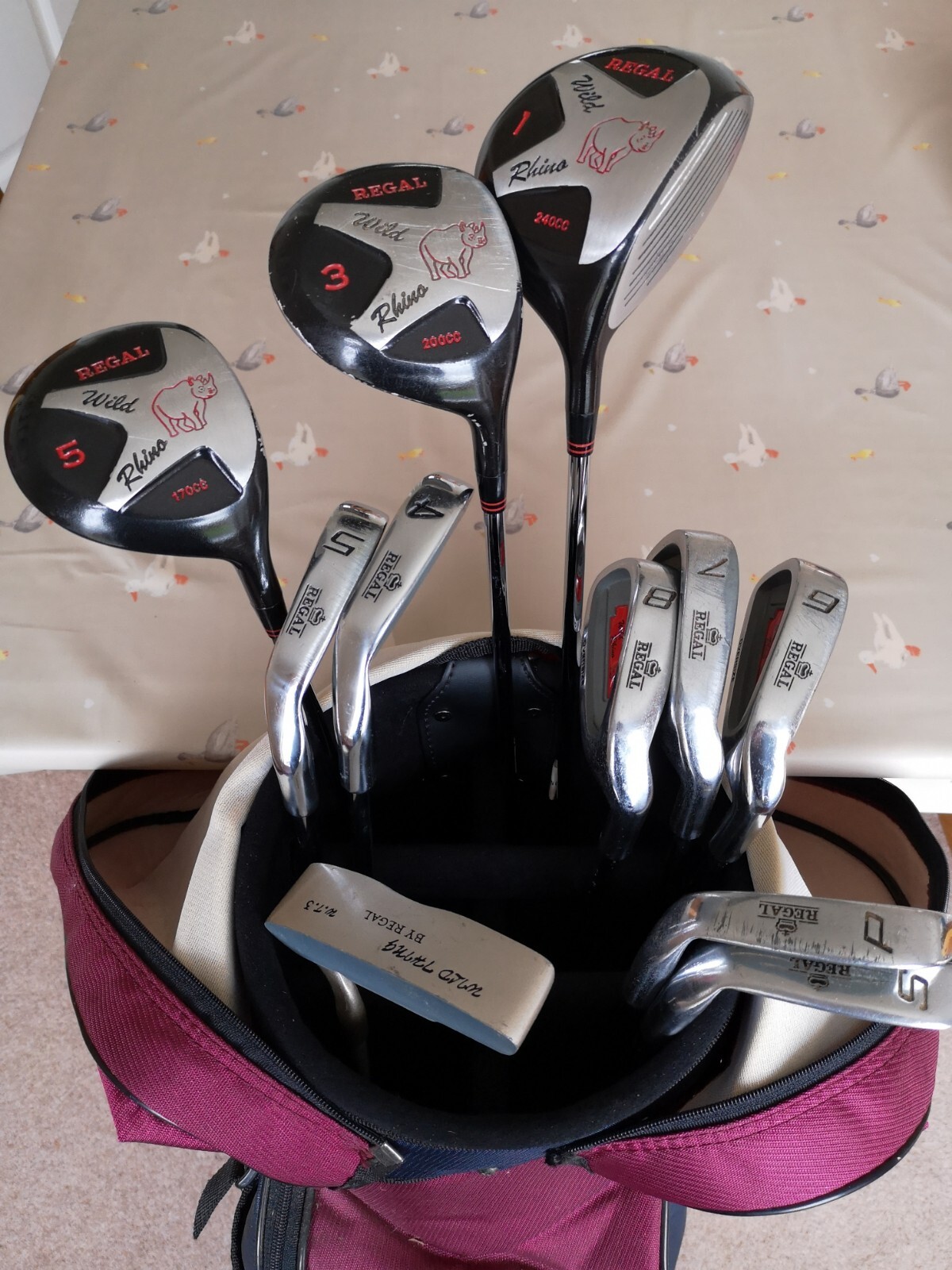 Regal Wild Rhino Golf Set, Irons, Woods, Bag and Wild Thing Putter eBay