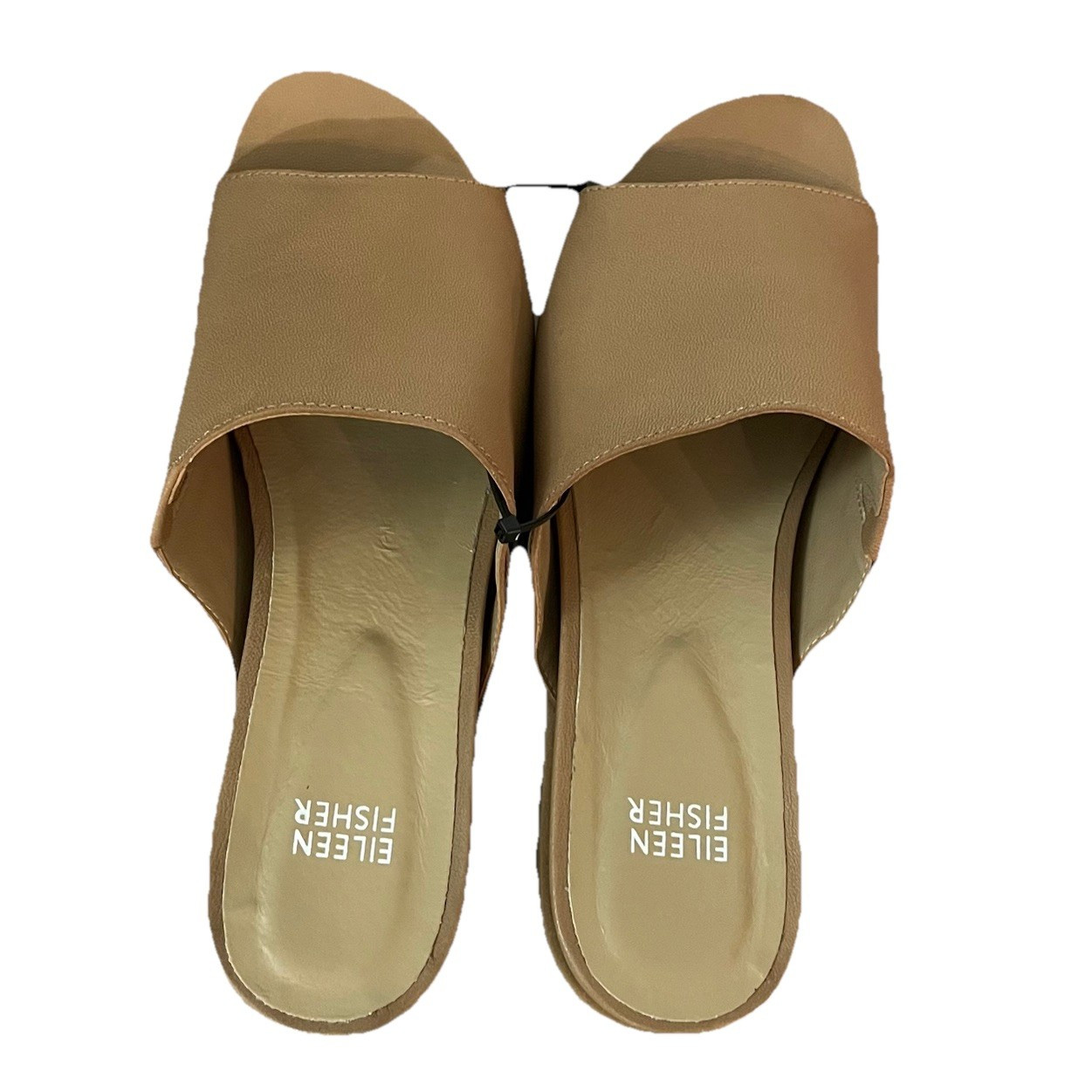 Eileen Fisher Brown Women's Leather Slide Sandals Size 8