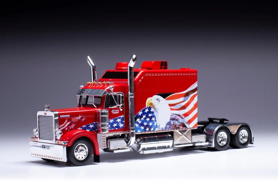IXO 1/43 TR171.22 PETERBILT 379 Custom 2002 Red/White USA Tractor Cab Rare! - Immagine 2 di 4