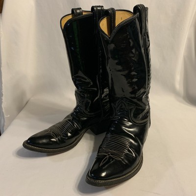 black patent leather western boots