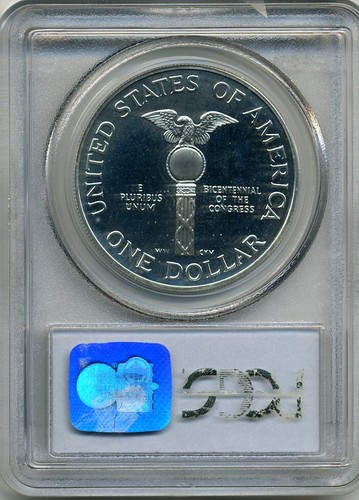 1989-S Congress Commemorative Silver Dollar $1 - PCGS PR69DCAM - Picture 2 of 2