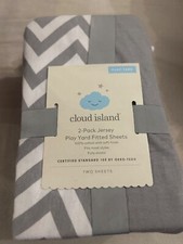 Cloud Island 2pack Jersey Play Yard Fitted Sheets Chevron/Gray
