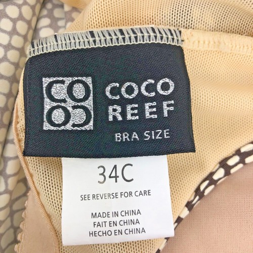 Coco Reef Womens Sz 34C Tankini Swimsuit Top Animal Print Brown Ring Underwire - Picture 6 of 7