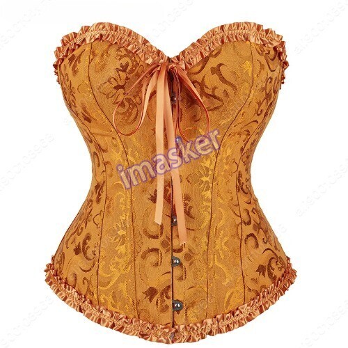Corsetti bustier pizzo orlo taglie forti vita body shaper corsetto bianco floreale gotico - Foto 1 di 49