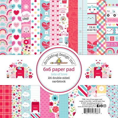 Doodlebug 6'' x 6'' Papierblock viel Liebe 7586